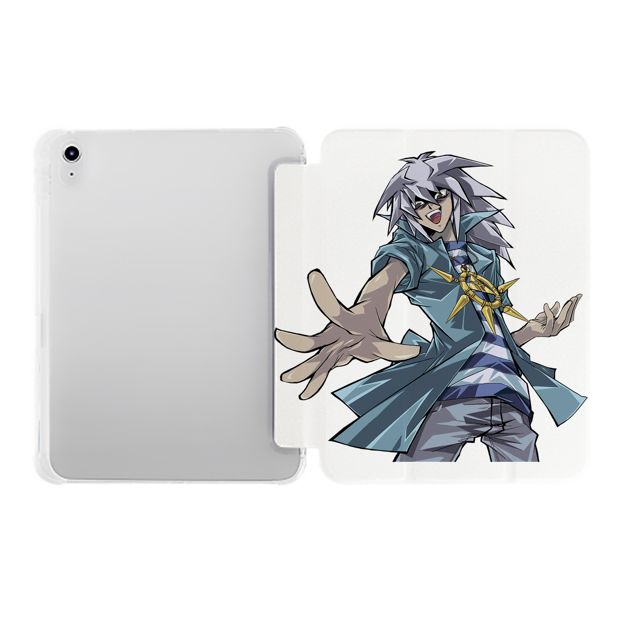 （画像用） 遊☆戯☆王 Yu-Gi-Oh! IPad ケース ペン収納付き 三つ折りスタンド PUレザー×シリコン 対応機種9.5/10.5/10.9インチ